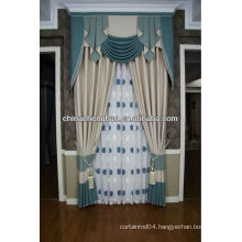 polkadot pattern embroidery curtain hemp fabric